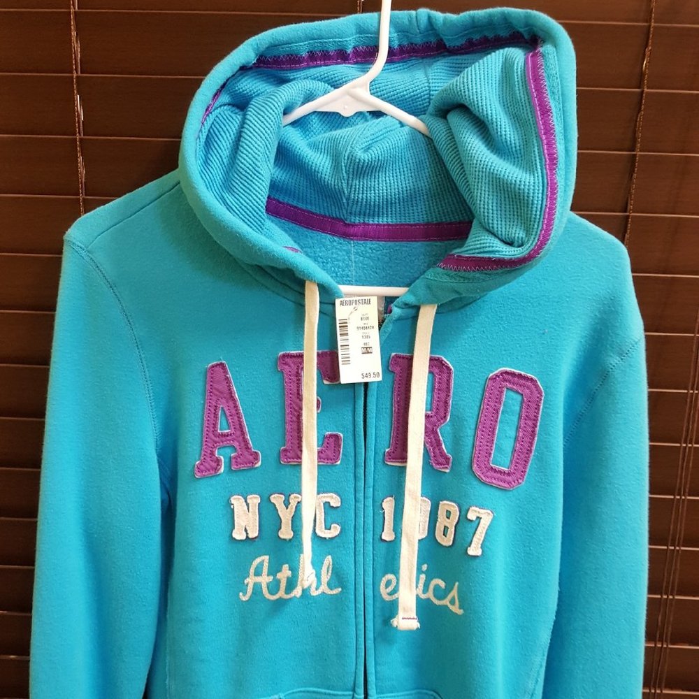 Aero Teal Zip Hoodie